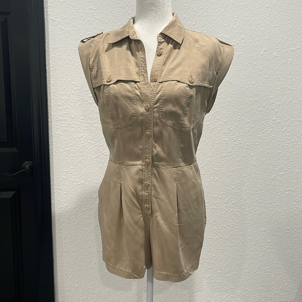 Tan shorts romper